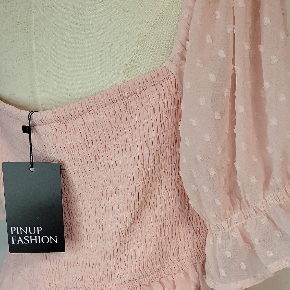 Elegant Pink Smocked Dress - Picture 6 of 8